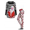 Legging Moulant Long Rayé à Boutons et Imprimé Père Noël - multicolor S | US 4