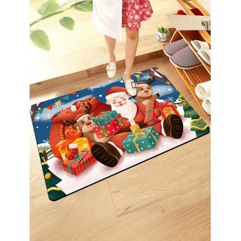 

Cute Santa Claus Reindeer Gift 3D Print Christmas Floor Mat, Multicolor b