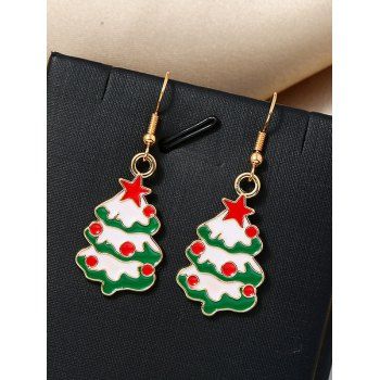 Christmas Tree Shape Hook Drop Earrings