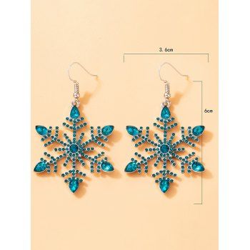 Artificial Diamond Snowflake Christmas Hook Drop Earrings