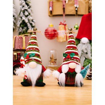 

2Pcs Christmas Decoration Cute Faceless Doll Ornaments, Multicolor