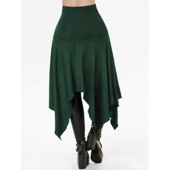 Gothic Skirt Lace Up Open Front Skirt Plain Color Midi Irregular Handkerchief Skirt