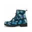 Allover Butterfly Print Lace Up Ankle Boots - Bleu Lierre EU 43