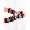 Gants Renne de Noël Flocon de Neige en Motif - Rouge Vineux 1 PAIR