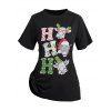 T-shirt Père Noël Mignon Imprimé Manches Courtes à Col Rond - multicolor A L | US 8-10