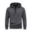 Sweat à Capuche Décontracté en Couleur Unie avec Poche Kangourou à Lacets - Gris 3XL