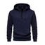 Sweat à Capuche Décontracté en Couleur Unie avec Poche Kangourou à Lacets - Bleu de Minuit 3XL