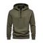Sweat à Capuche Décontracté en Couleur Unie avec Poche Kangourou à Lacets - Vert profond 3XL