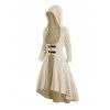 Manteau à Capuche Haut Bas Tricoté Texturé Long en Couleur Unie - café lumière XXL | US 14