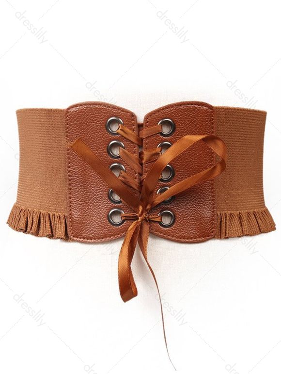 Ensemble Boucles D'oreilles et Robe en Maille Torsadée à Lacets - multicolor S | US 4