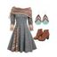 Robe Plissée Au Crochet Convertible Rayée à Talon Epais à Lacets - multicolor S | US 4