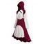 Ensemble de Haut à Capuche Détachable Zippé à Epaule Dénudée et de Mini Robe à Manches Longues à Volants - Rouge foncé XL | US 12