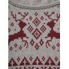 T-shirt Décontracté Géométrique Tribal Cerf de Noël Imprimé à Manches Longues - Rouge XL | US 12