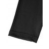 Robe Mi-Longue Superposée Ceinturée Plongeante à Taille Haute en Couleur Unie à Volants - Noir L | US 8-10