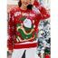 Pull à Col Ras-de-Cou Motif Vilain Père Noël et Flocons de Neige - Rouge XL | US 10