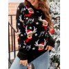Pull Rayé à Col Ras du Cou à Motif de Noël - Noir M | US 6