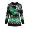 Pull à Col Ras de Cou Motif Sapins de Noël Flocons de Neige et Fleurs - Vert profond L | US 8