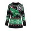 Pull à Col Ras de Cou Motif Sapins de Noël Flocons de Neige et Fleurs - Vert profond L | US 8