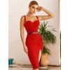Robe de Soirée Moulante Mi-longue à Taille Haute - Rouge L | US 8