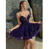 Mini Robe de Soirée Rembourrée à Bretelle Fine en Maille Insérée à Paillettes - Concorde L | US 8