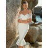 Robe de Soirée Moulante à Épaules Dénudées à Zip en Arrière - Blanc L | US 8
