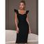 Robe Moulante à Volant en Couleur Unie avec Fente Au Dos - Noir L | US 8