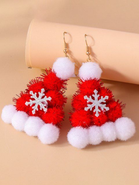 Boucles D'Oreilles Pendantes Au Crochet Perle Design Sapin de Noël