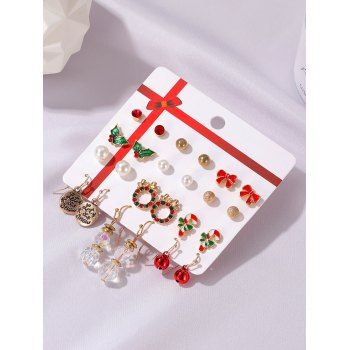 

12 Pairs Christmas Elements Shape Drop Earrings Stud Earrings Set, Multicolor