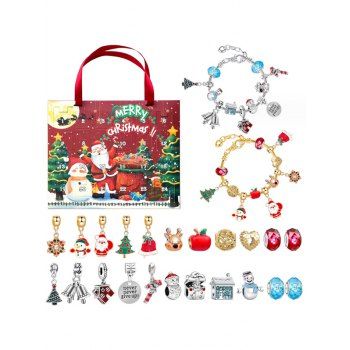 

24Pcs DIY Christmas Bracelet Beads Cute Snowman Garland Santa Claus Christmas Advent Calendar Bracelets Set, Multicolor