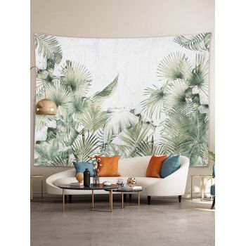 

Tropical Leaf Print Hanging Home Decor Wall Tapestry, Light green