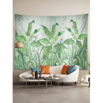 

Tropical Leaf Parrots Print Hanging Home Decor Wall Tapestry, Multicolor c