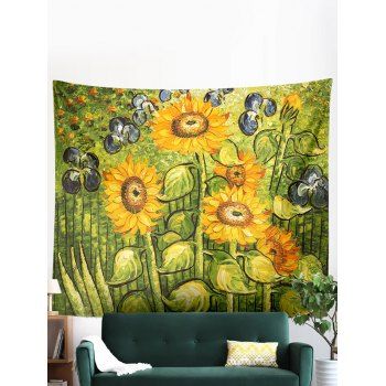 

Sunflower Painting Print Home Decoration Hanging Wall Tapestry, Multicolor a