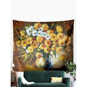 

Floral Painting Print Home Decoration Hanging Wall Tapestry, Multicolor a