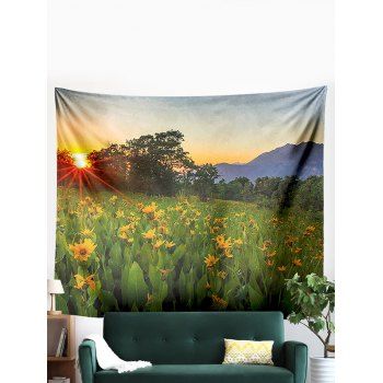 

Sunflower Scenic Print Hanging Home Decoration Wall Tapestry, Multicolor a