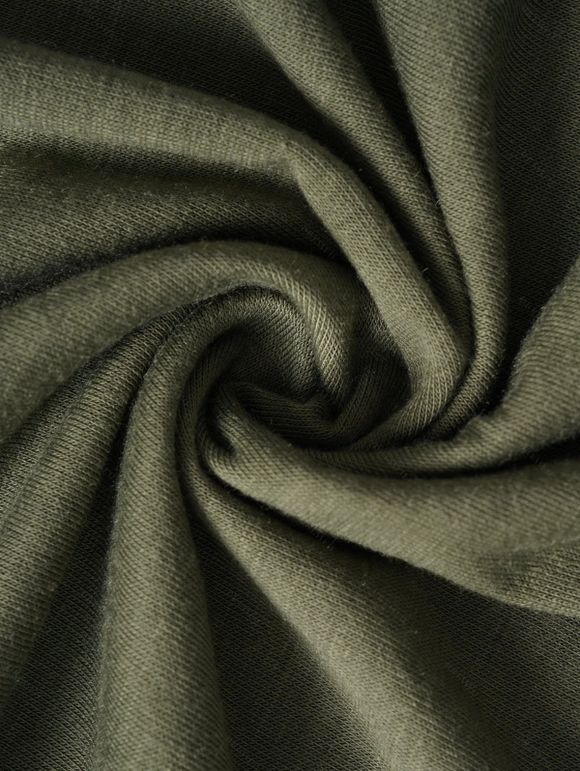 Robe Mi-Longue Plongeante Ceinturée Arbre de Vie de Grande Taille avec Rivet - Vert profond L | US 8