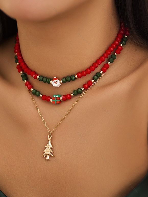 Ensemble de Colliers en Chaîne Perle Père Noël Mignon 3 Pièces - multicolor A PACK OF 3