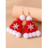 Boucles D'Oreilles Pendantes Au Crochet Perle Design Sapin de Noël - Rouge 1 PAIR