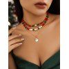 Ensemble de 3 Pièces Colliers en Chaînes en Perles Bonhomme de Neige de Noël - multicolor A PACK OF 3