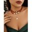 Ensemble de 3 Pièces Colliers en Chaînes en Perles Bonhomme de Neige de Noël - multicolor A PACK OF 3