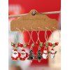 Ensemble de Boucles D'Oreilles Au Crochet Bonhomme de Neige Père Noël 3 Paires - multicolor 