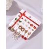 Ensemble de Boucles D'Oreilles Pendantes en Forme D'Eléments de Noël 12 Paires - multicolor 