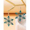 Robe Adorable Boucles D'Oreilles Pendantes en Fausse Fourrure Motif Flocons de Neige et Perles - Vert profond M | US 6