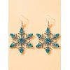 Robe Adorable Boucles D'Oreilles Pendantes en Fausse Fourrure Motif Flocons de Neige et Perles - Vert profond M | US 6