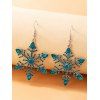 Robe Adorable Boucles D'Oreilles Pendantes en Fausse Fourrure Motif Flocons de Neige et Perles - Vert profond M | US 6