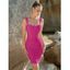 Mini Robe de Soirée Moulante à Encolure en Coeur - Rose clair L | US 8