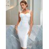 Robe Mi-Longue Moulante Arête de Poisson Design Zippé en Couleur Unie avec Soutien-Gorge - Blanc S | US 4