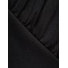 Robe Mi-Longue Superposée Boutonnée Plongeante Panneau en Blocs de Couleurs à Manches Longues - Noir XXL | US 12