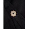 Robe Mi-Longue Superposée Boutonnée Plongeante Panneau en Blocs de Couleurs à Manches Longues - Noir XL | US 10
