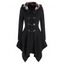 Manteau à Capuche en Laine Mélangée - Noir M