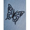 Jean Délavé Long Papillon Brodé Zippé Grande Taille en Denim - Bleu clair 1XL | US 12